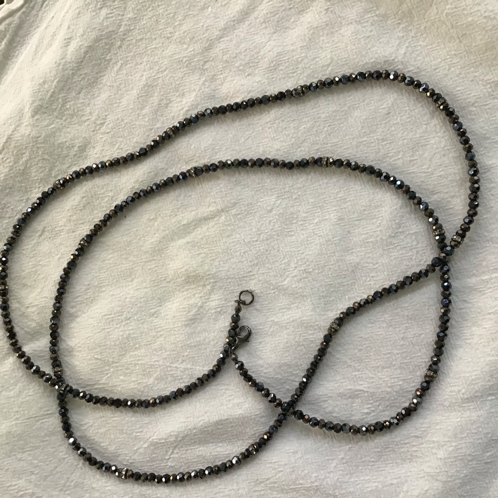 Crystal and CZ long necklace